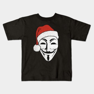 Merry Christmas With A Santa Claus Anonymous Mask 2 Kids T-Shirt